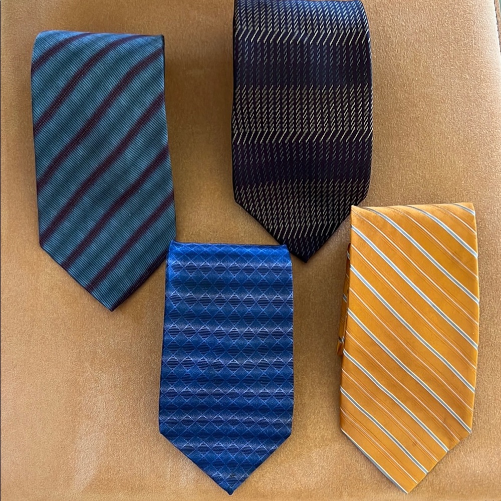 DKNY 100% Silk Ties Four Elegant Men's Ties